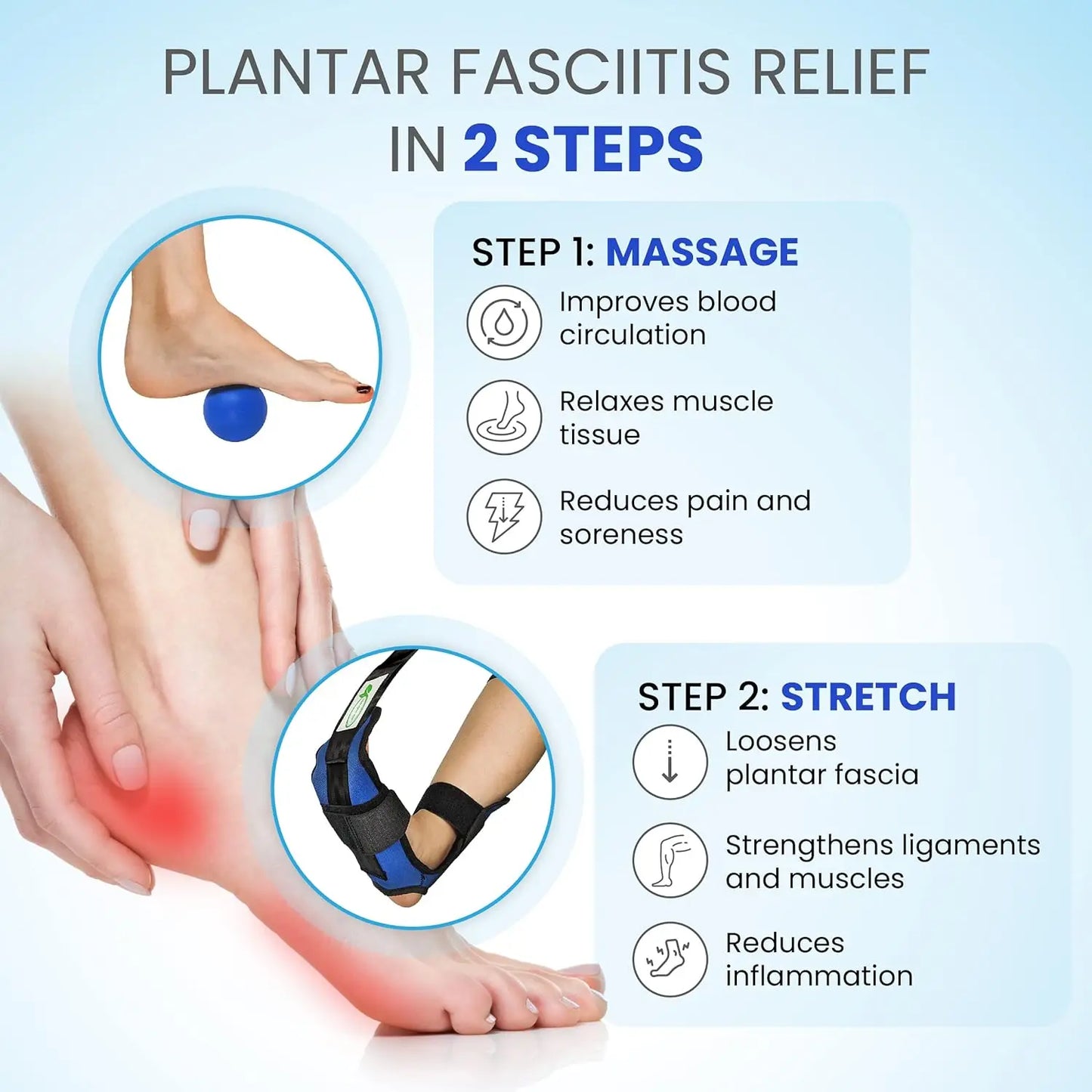 Leg & Foot Stretching Bands for Yoga, Pilates & Rehab — Relieve Muscle Tension & Improve Flexibility
