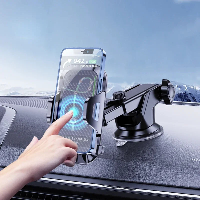Multi-Mount Car Phone Holder – Dashboard, Windshield & Air Vent Compatible with All iPhones